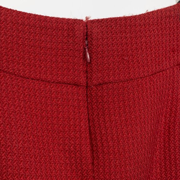 Donna Karan New York Red Wool Tweed Pencil Skirt - Picture 6 of 9